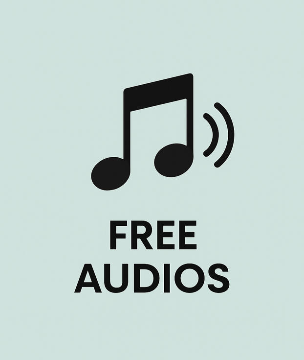 Free Audio Free Audio button with black text on a mint background.