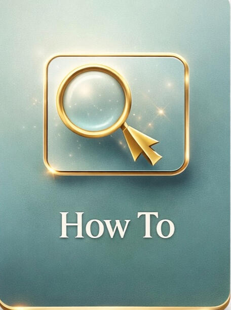 Mint-green square icon labeled 'How-To' with a magnifying glass and cursor.