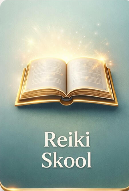 Learn Reiki button with a soft mint background and black text.