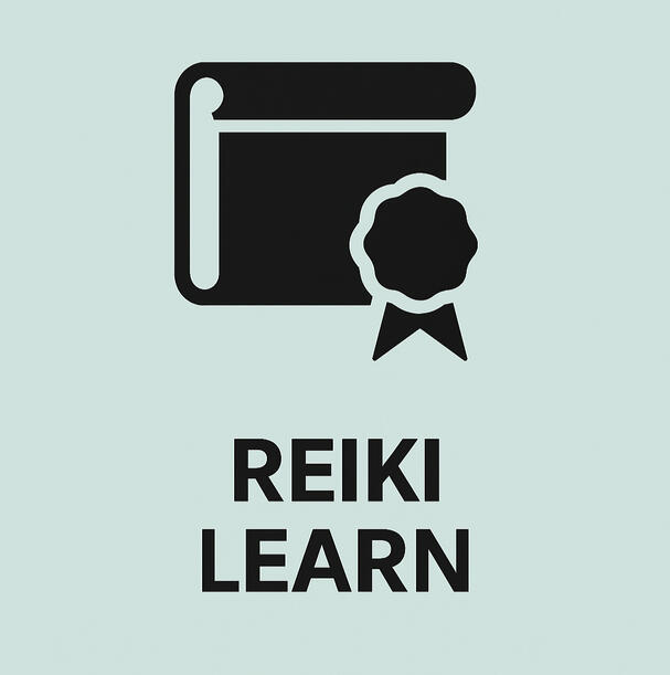 Learn Reiki Learn Reiki button with a soft mint background and black text.